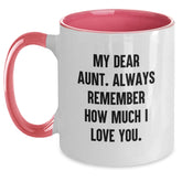 Aunt Birthday Unique Gifts from Men, Funny Two Tone Coffee Mugs with Inspirational Quote, Gifts for Aunt, Unique Birthday Unique Gift Ideas - Main